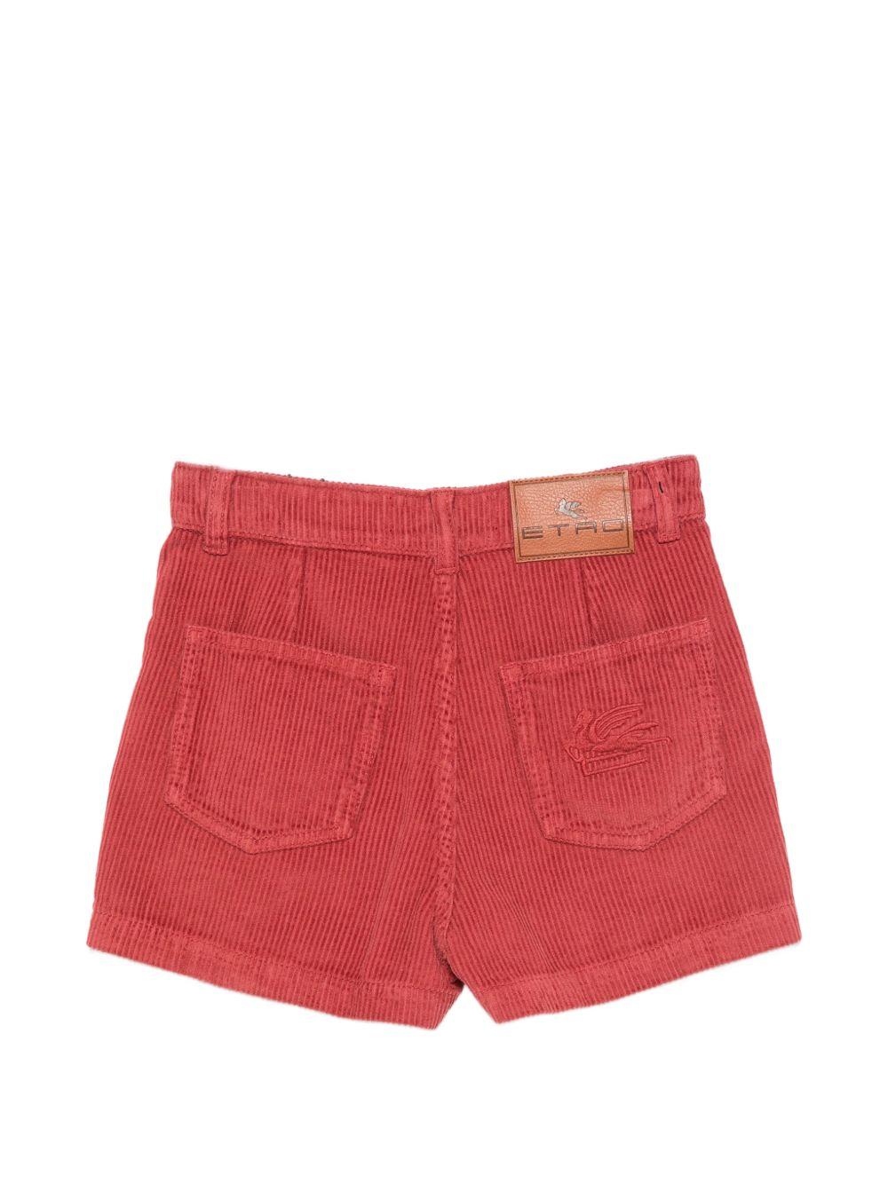 Shorts per bambina Etro Kids rossi con trama a coste GZ6A59 Z4073 52C ETRO KIDS 
