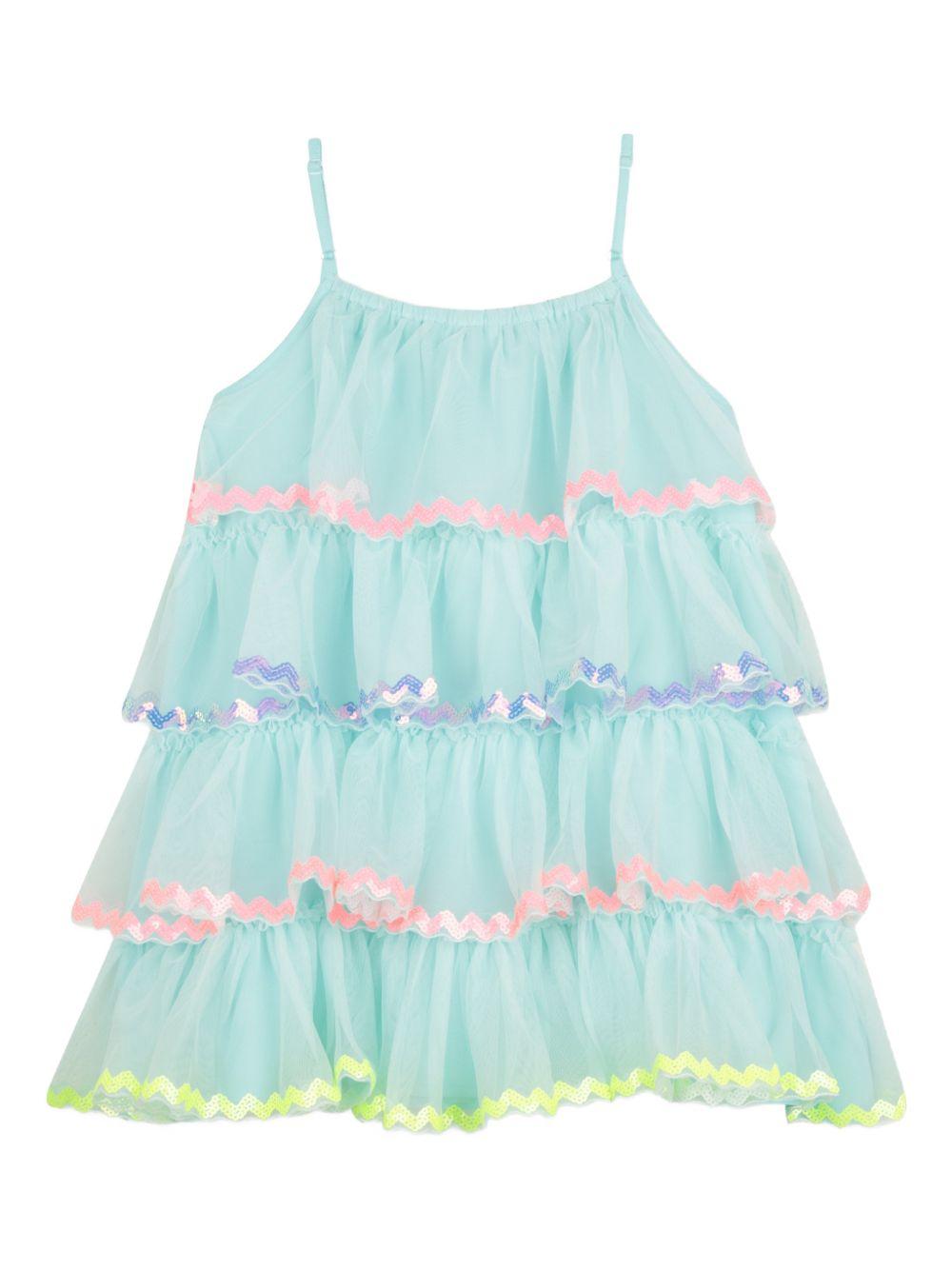 Abito per bambina Billieblush azzurro con design a balze U21986 76G BILLIEBLUSH KIDS 