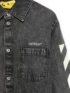 Camicia per bambino Off-White Kids grigia con logo sul davanti 44BYD001S26D001 031 OFF WHITE KIDS 