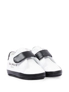 Sneakers per neonati Balmain Kids bianche e nere con logo sul davanti BZ0336 Y0051 100NE BALMAIN KIDS 