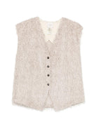 Gilet per donna Alysi beige con scollo a V 116838 P6213 POIS ALYSI 