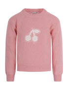 Maglione per bambina Bonpoint rosa con stampa ciliegia sul davanti S06GJUK00001 028D BONPOINT KIDS 