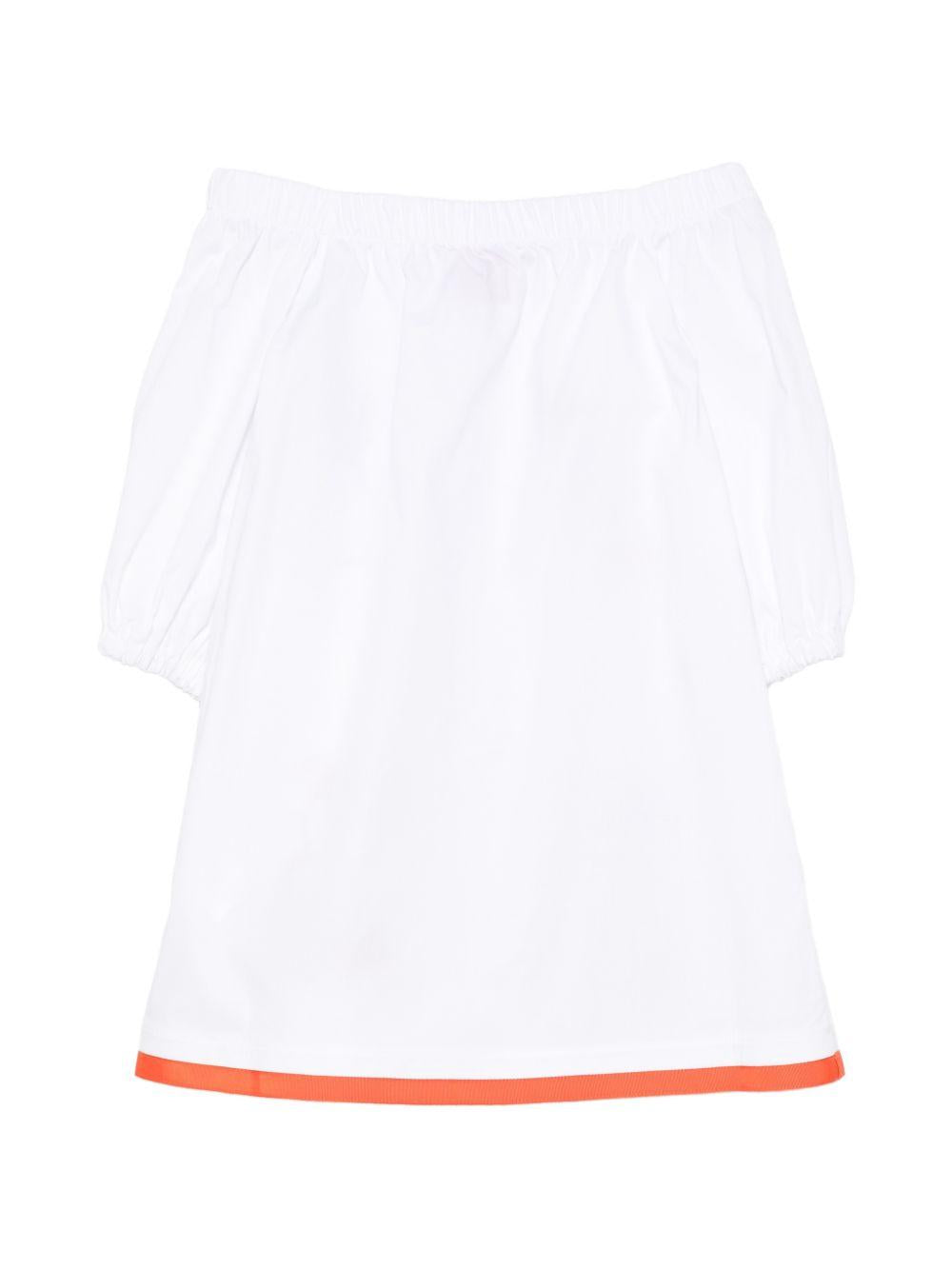 Abito per bambina Stella Jean Kids bianco con decorazione ricamata SS26SJA622 0001 STELLA JEAN KIDS 