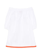 Abito per bambina Stella Jean Kids bianco con decorazione ricamata SS26SJA622 0001 STELLA JEAN KIDS 