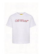 T-shirt per bambina Off-White Kids bianca con logo sul davanti 44GAA001S26J001 100 OFF WHITE KIDS 
