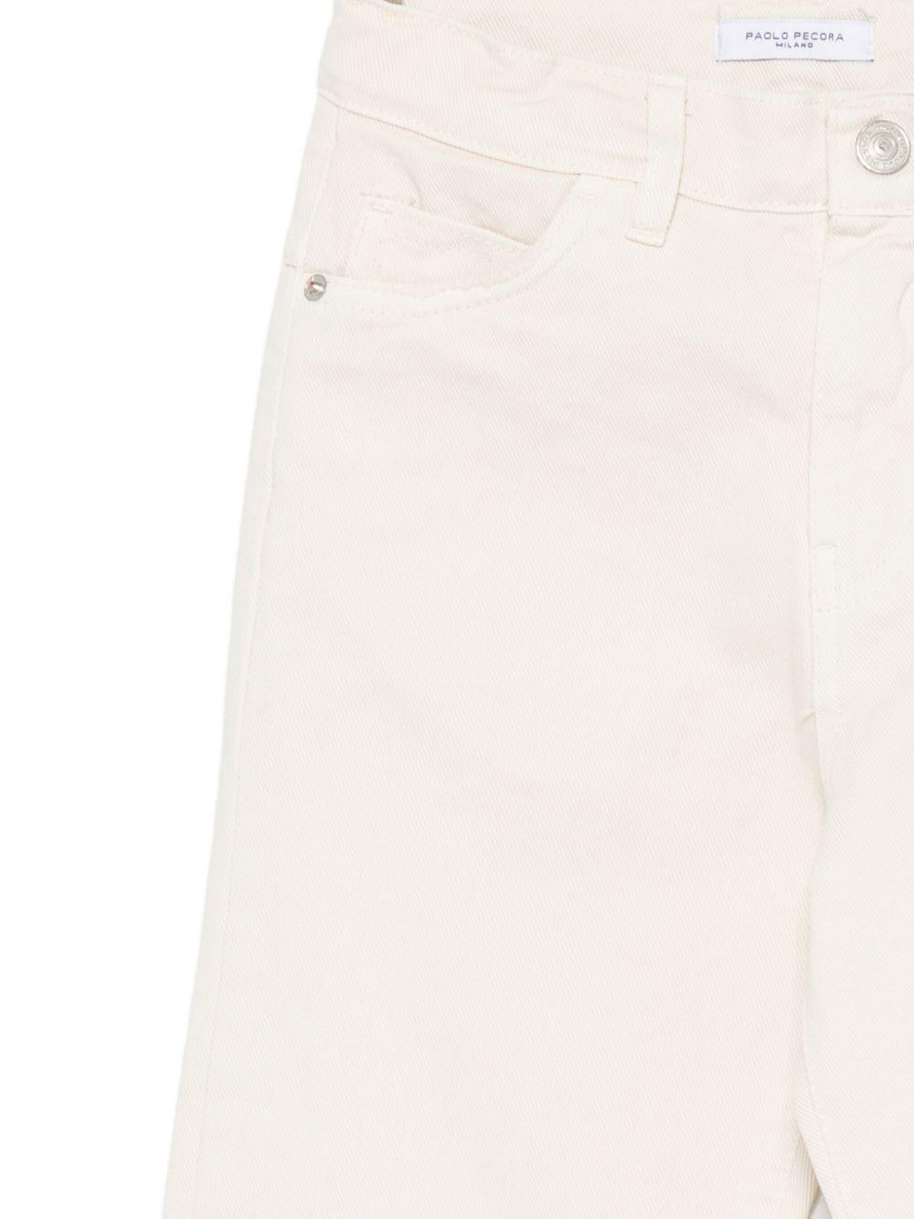 Jeans per bambino Paolo Pecora Kids bianco con orlo con taglio vivo PP4122 BURRO PAOLO PECORA KIDS 