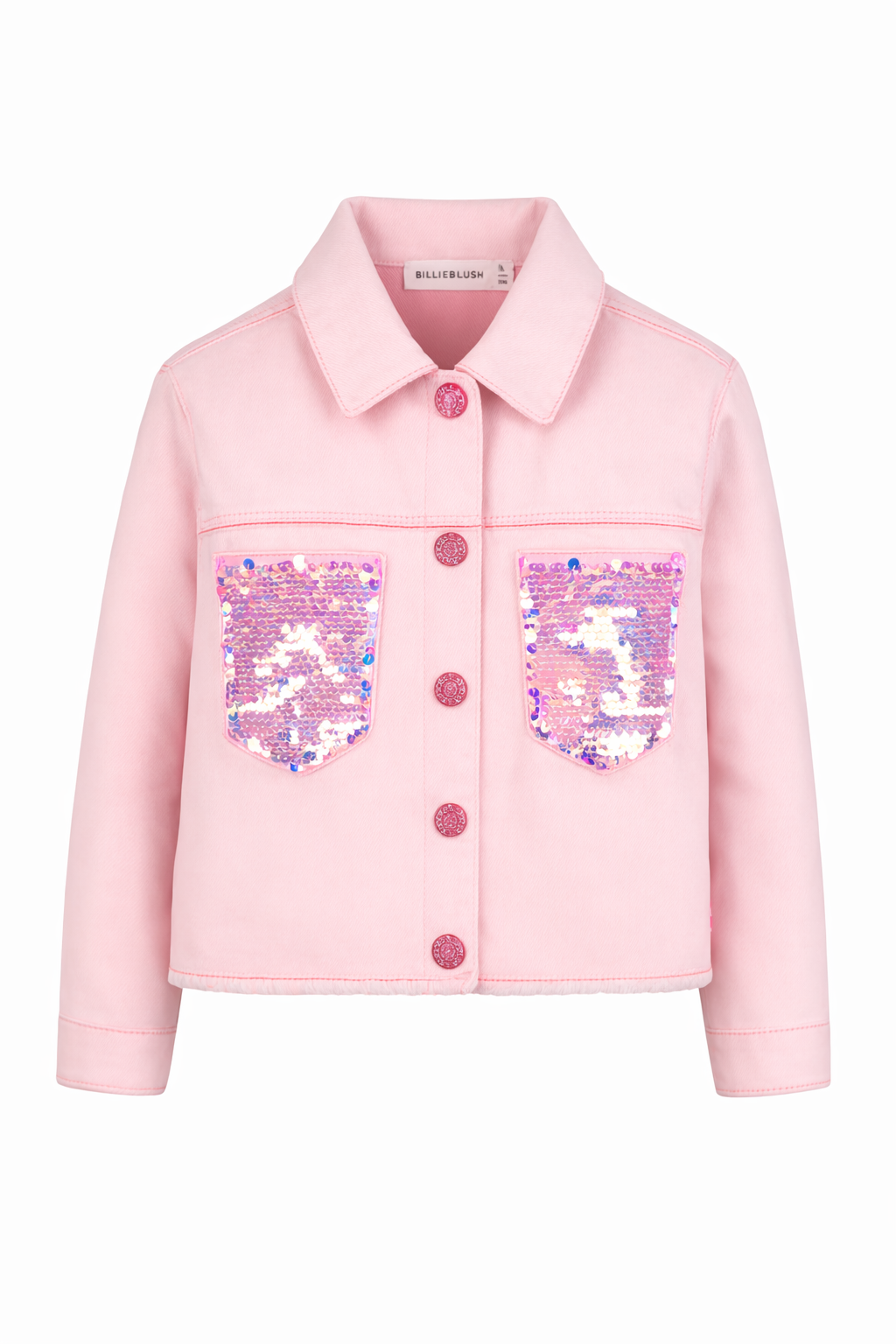 Giacca per bambina Billieblush rosa con tasche in paillettes U22156 S51 BILLIEBLUSH 