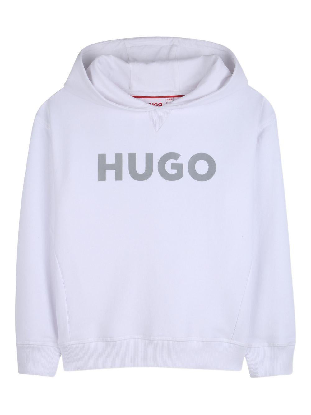 Felpa per bambino Hugo Kids bianca con logo sul davanti G01007 10P Hugo KIDS 