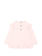 T-shirt per neonata Balmain Kids rosa con dettagli con volant BZ8010 Z3672 508NE BALMAIN KIDS 