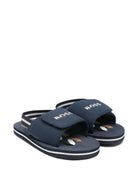 Sandali per bambino Boss Kids blu con dettaglio logo J53242 849 BOSS KIDS 