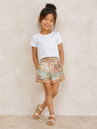 Shorts per bambina Zimmermann Kids beige con stampa floreale all-over 6093AS S263 ZIMMERMANN KIDS 