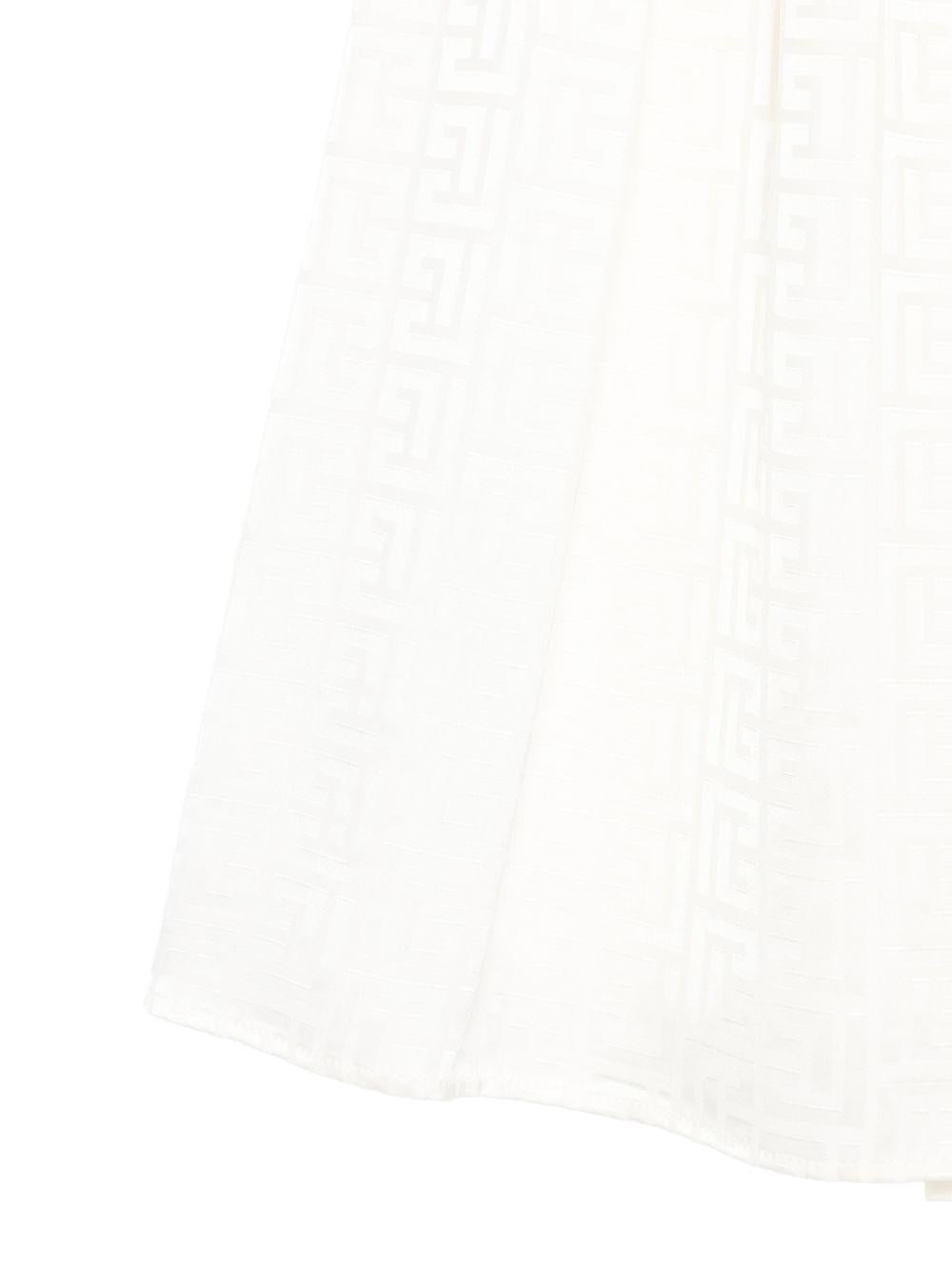 Gonna per bambina Balmain Kids bianca con stampa monogramma all-over BY7A60 S0192 102 BALMAIN KIDS 