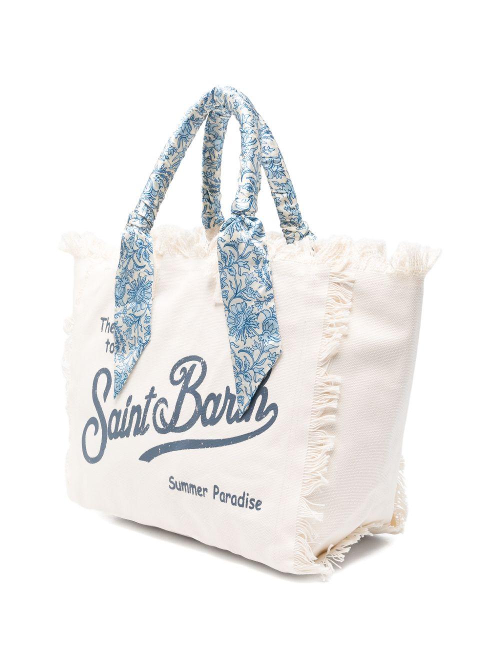 Borsa Vanity MC2 Saint Barth bianco con manici avvolti da foulard VANI045 09243L MC2 ST. BARTH KIDS 