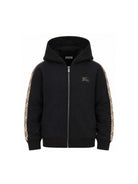 Felpa per bambini Burberry Kids nera con logo ricamato e zip 8108062 A1189 BURBERRY KIDS 