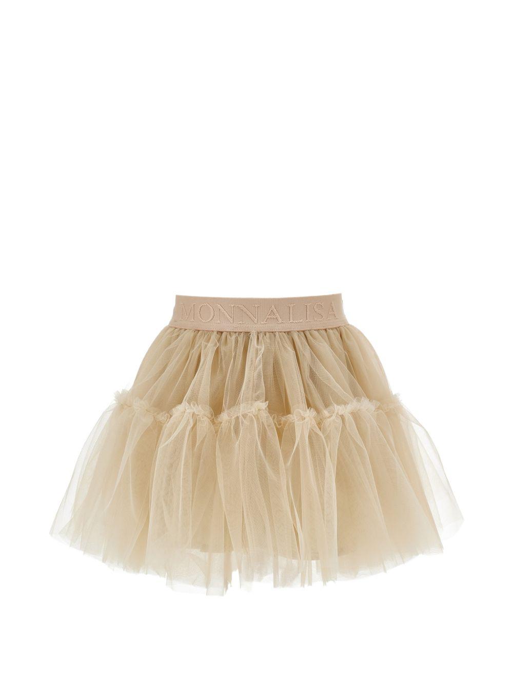 Gonna per bambina Monnalisa Kids beige con trama in tulle 17HGON T9945 0003 MONNALISA KIDS 