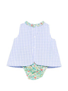 Abito Abbie per neonata MC2 Saint Barth Kids multicolore con scritta "Bonjour St. Barth" ricamata ABB0002 03254L MC2 ST. BARTH KIDS 