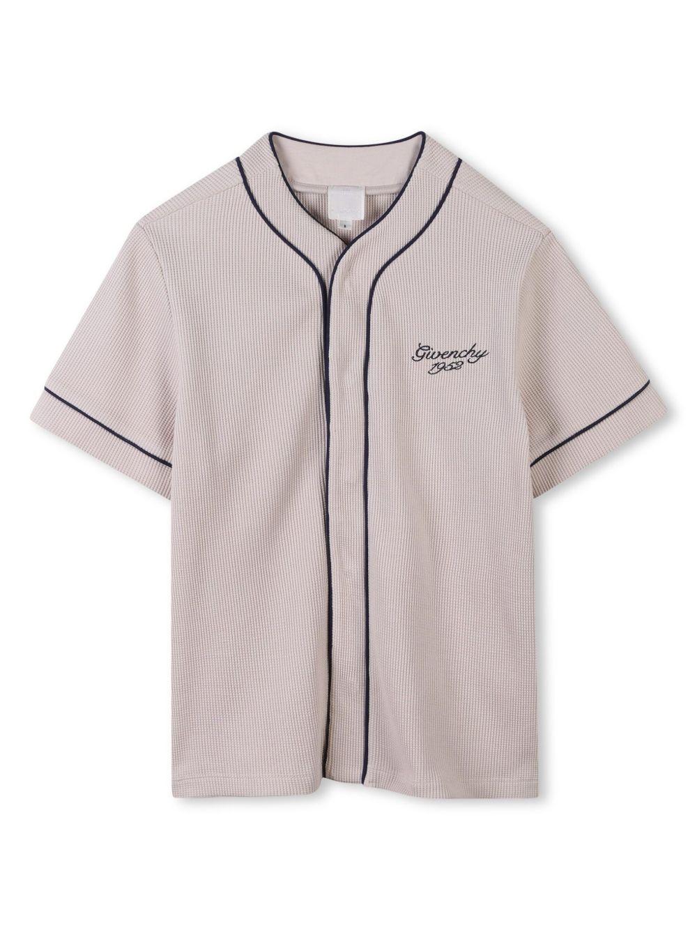T-shirt per bambino Givenchy kids beige con ricamo con logo sul davanti H30743 184 GIVENCHY KIDS 