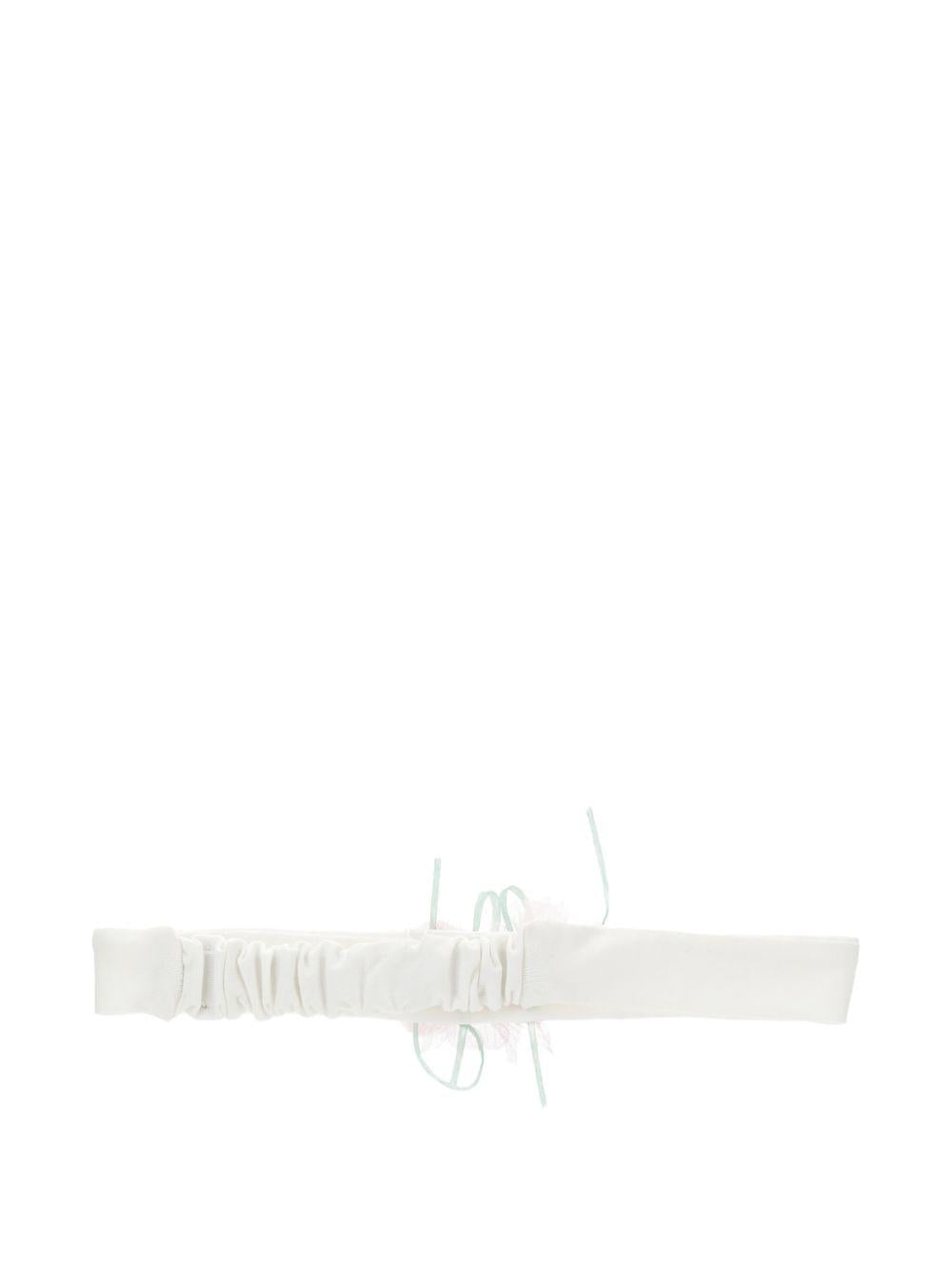 Fascia per capelli per neonata Monnalisa bianca con dettaglio fiore 73G003 7201 0190 MONNALISA 