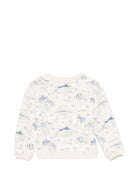Felpa per bambino Bonpoint bianco con stampa grafica all-over blu S06KSWK00001 615 BONPOINT KIDS 
