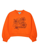 Felpa per bambina Kenzo Kids arancione con applicazione con logo K61359 42F KENZO KIDS 