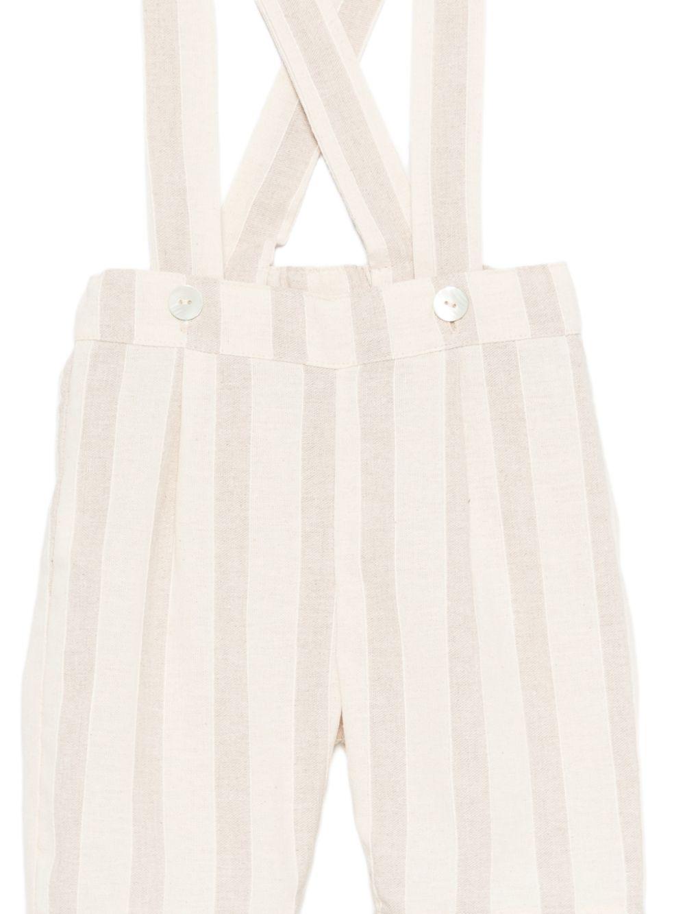 Shorts con bretelle per neonato Mariella Ferrari beige con vita elasticizzata sul retro PNG7BIS BEIGE MARIELLA FERRARI KIDS 