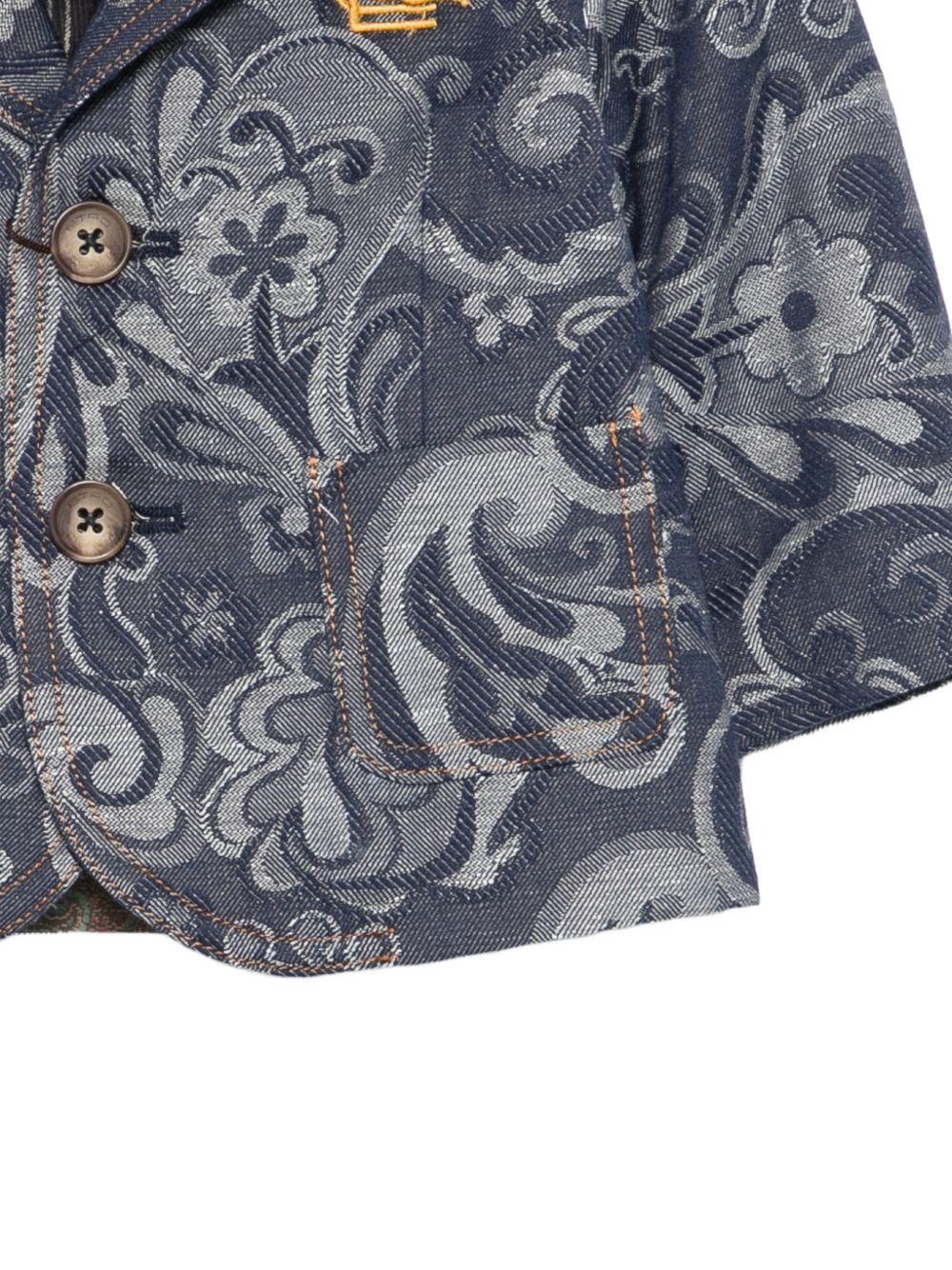 Giacca per neonato Etro Kids blu con stampa paisley GY2504 I0308 620 ETRO KIDS 