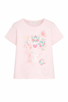 T-shirt per bambina Billieblush rosa con stampa grafica U22167 44L BILLIEBLUSH KIDS 