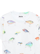 T-shirt per bambino Molo bianca con stampa di esche da pesca 1S26A210 9550 MOLO KIDS 