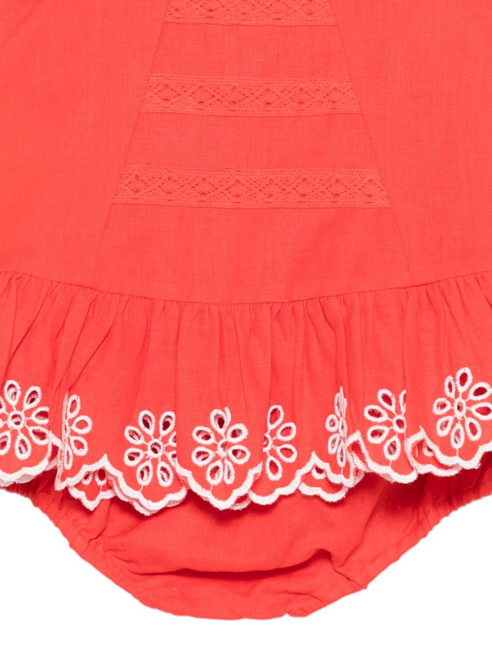 Abito per neonata Stella McCartney Kids rosso con ruches TY1132 Z0138 426 STELLA McCARTNEY KIDS 