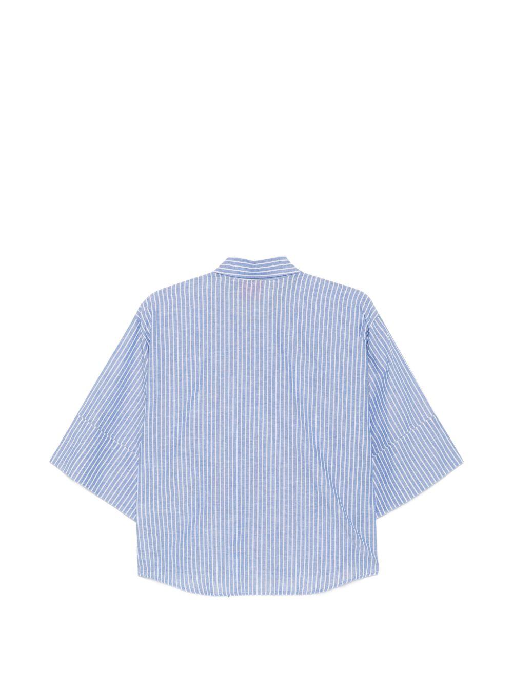Camicia da donna Merci azzurra con motivo a righe verticali C394P UNICO MERCI 