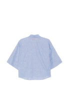 Camicia da donna Merci azzurra con motivo a righe verticali C394P UNICO MERCI 