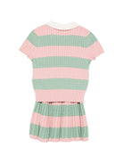 Set polo e gonna per bambina Polo Ralph Lauren Kids rosa e verde con motivo a righe 312B17824 001 Ralph Lauren kids 