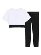 Tuta sportiva per bambina Dkny Kids bianco con stampa D62569 N50 DKNY KIDS 