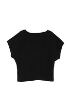 T-shirt per bambina Moschino Kids nera con stampa Teddy Bear HDM06XLFA06 60100 MOSCHINO KIDS 