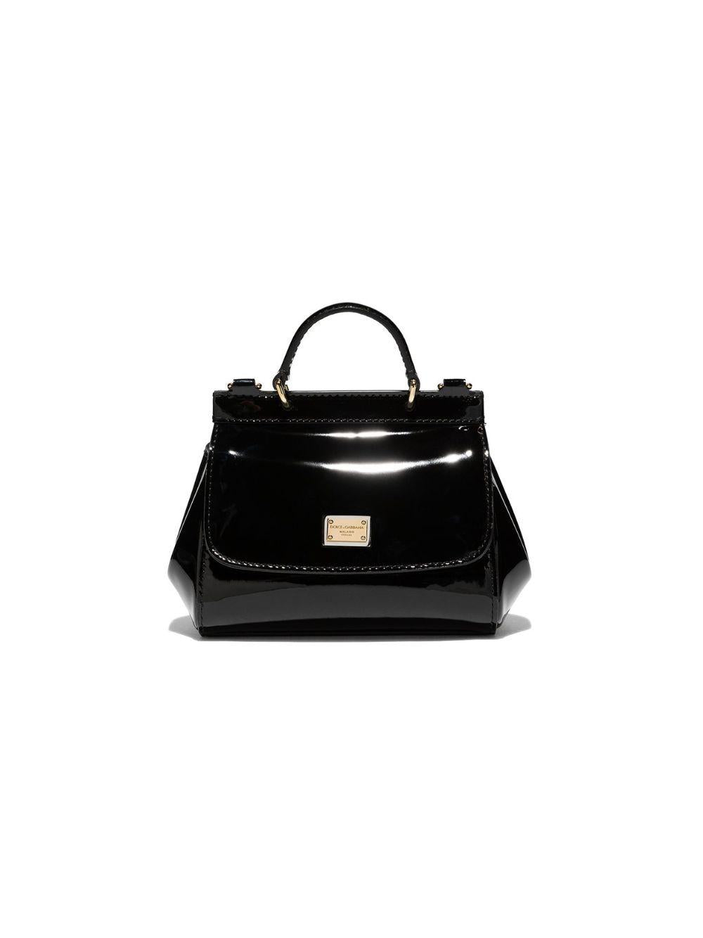 Borsa per bambina Dolce & Gabbana Kids nera con placca con logo EB0003 A1067 80999 DOLCE & GABBANA KIDS 