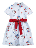 Abito per bambina Monnalisa azzurro con motivo a righe 11G918 7605 9958 MONNALISA 