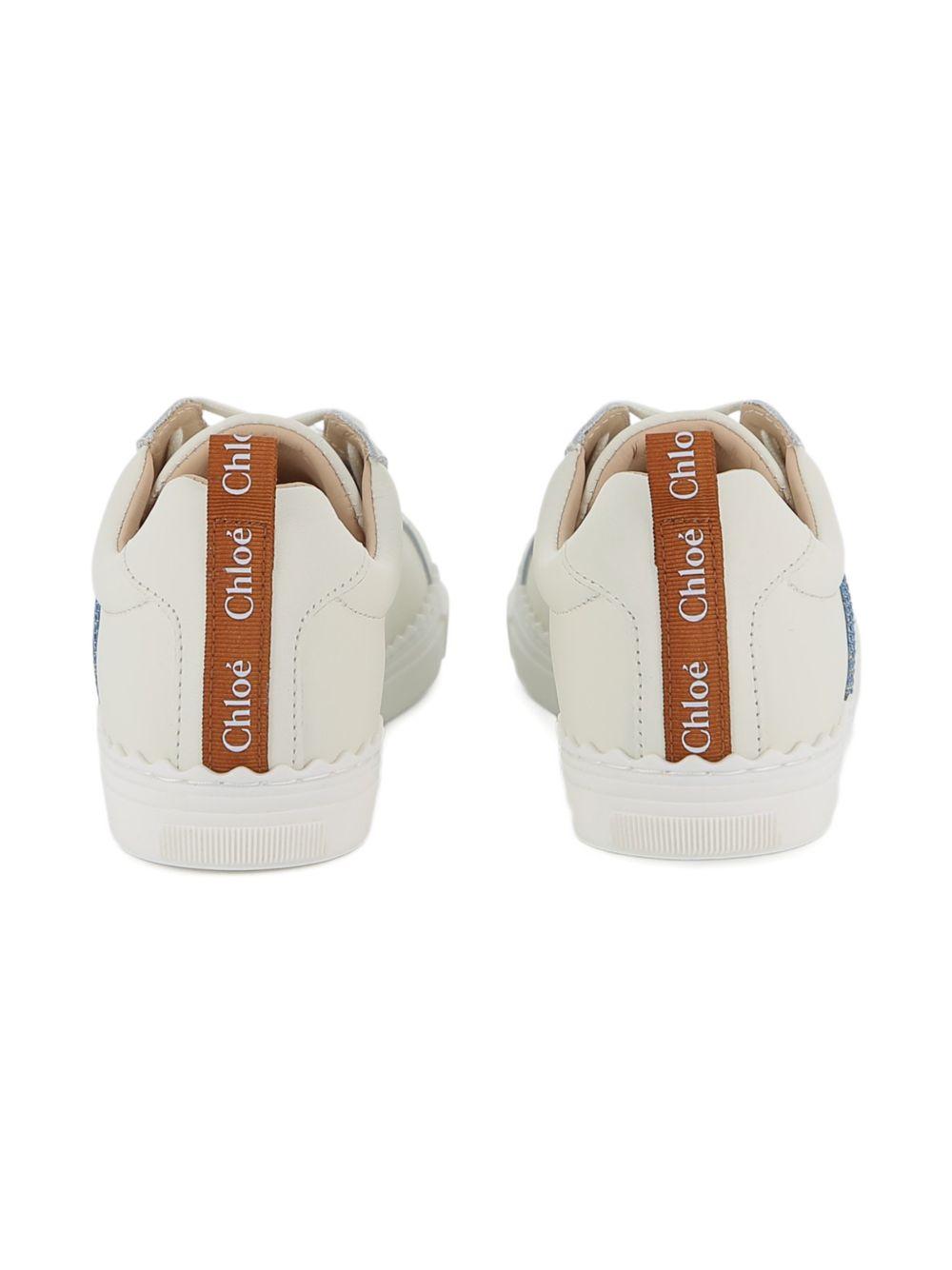 Sneakers per bambina Chloé Kids bianche con toppa con logo C20887 117 CHLOE' KIDS 