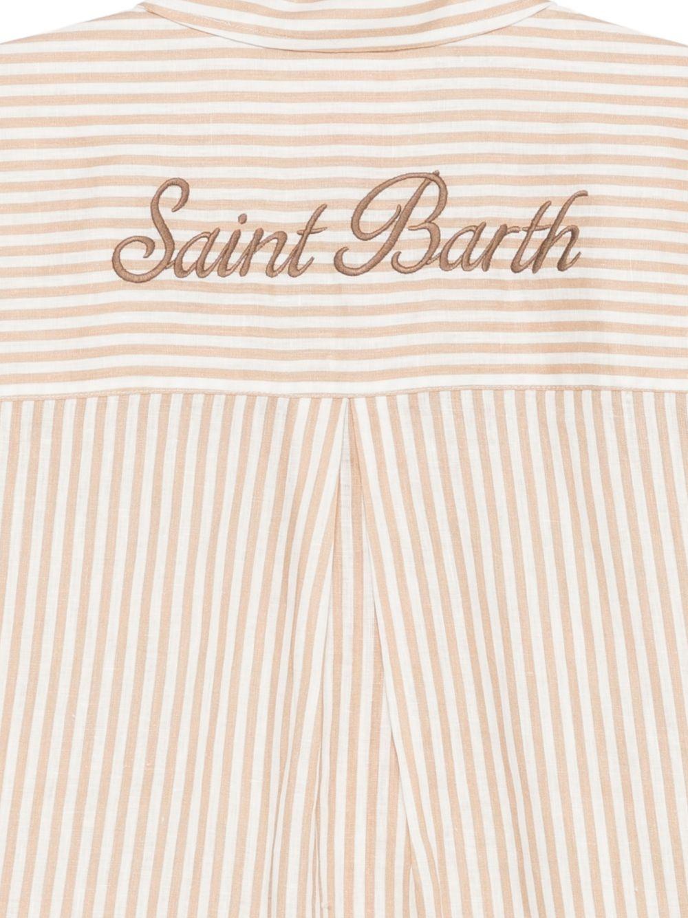 Camicia da donna MC2 Saint Barth beige con motivo a righe verticali CYS0001 07570L MC2 ST. BARTH 