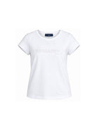 T-shirt per bambina Ermanno Scervino Junior bianca con logo sul davanti Z1G608 7201 0099 ERMANNO SCERVINO KIDS 