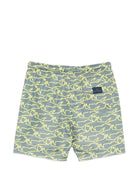 Costume per bambino Paul & Shark Kids verde con stampa squali all-over WUL002LKB03 30715 PAUL & SHARK KIDS 