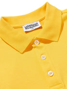 Polo da bambino Moschino kids giallo con stampa orsetto HSM03YLFA09 50577 MOSCHINO KIDS 