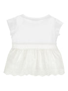 Top per bambina Monnalisa bianco con dettagli ricamati 17G604 7005 0099 MONNALISA KIDS 