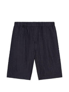 Shorts per bambino Dolce & Gabbana Kids neri con logo ricamato sul retro L44Q10 LDD54 S9000 DOLCE & GABBANA KIDS 