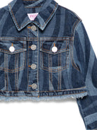 Giubbino per bambina Emilio Pucci Junior denim con design a fantasia PY2A37 L0384 620 EMILIO PUCCI KIDS 