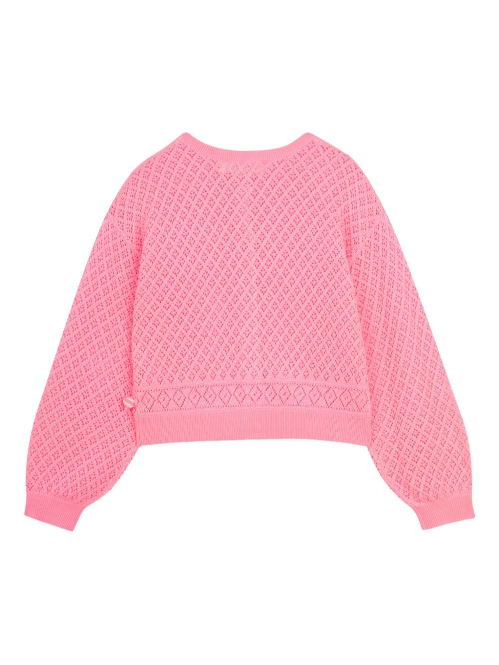 Cardigan per bambina Billieblush rosa con texture traforata U21911 499 BILLIEBLUSH KIDS 