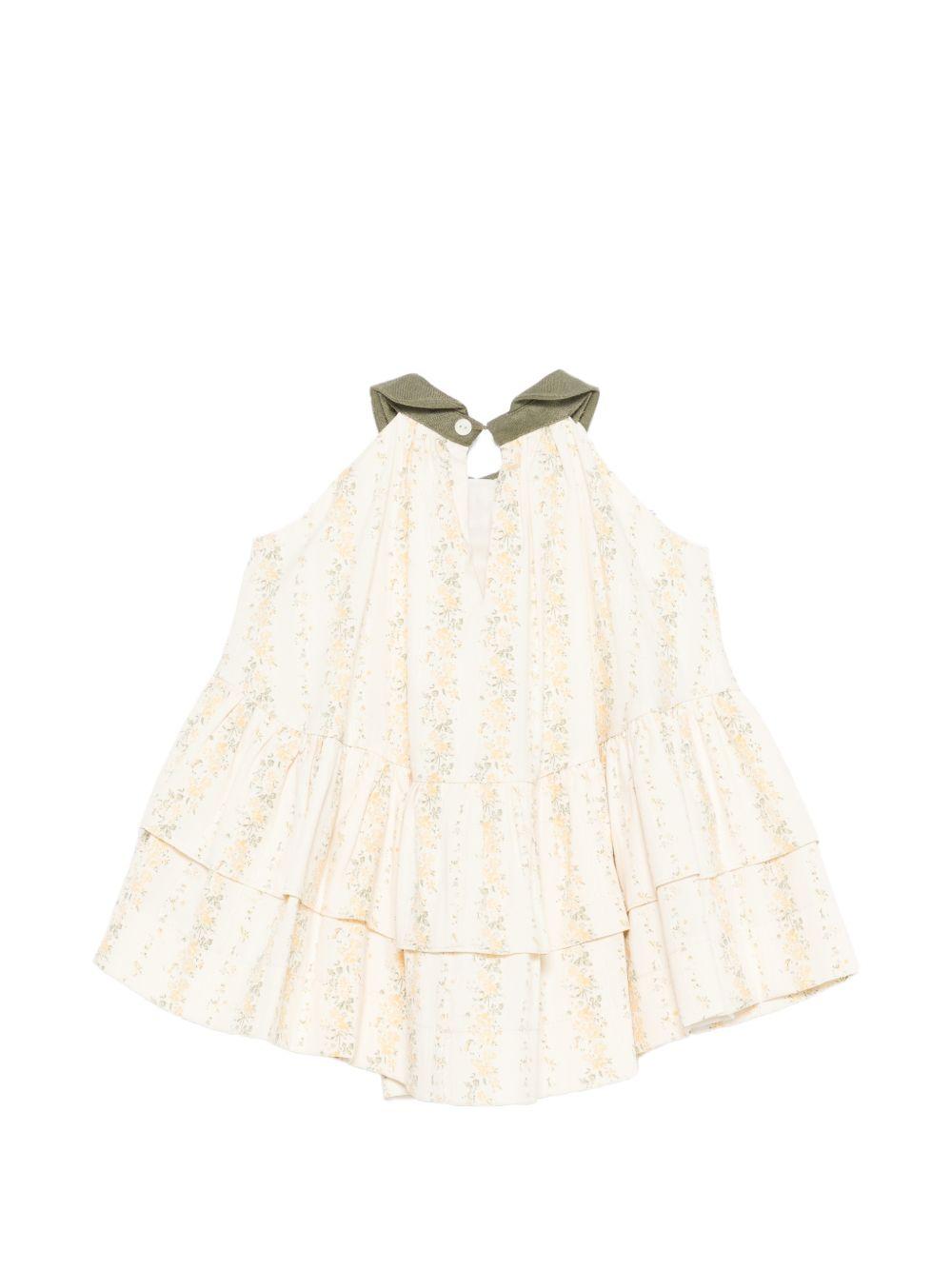 Abito per neonata La Stupenderia beige con design a strati 2TJAB88 T77 LA STUPENDERIA 