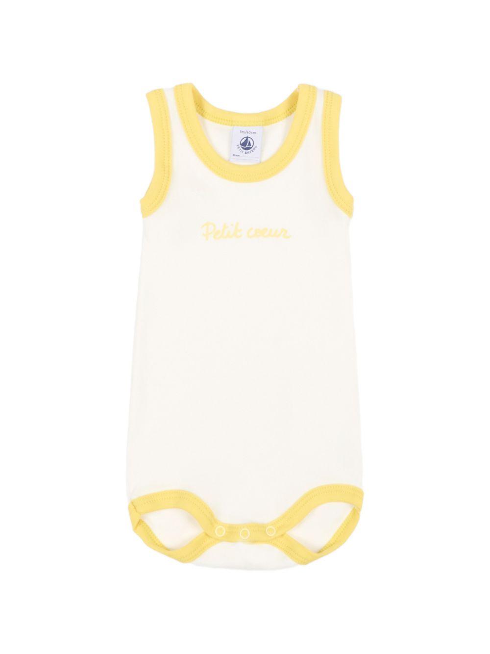 Set di tre body per neonati Petit Bateau bianco con bordi a contrasto A0FSL 00 PETIT BATEAU 