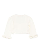 Cardigan per neonata La Stupenderia bianco con polsini arricciati 1WCSC62 802 LA STUPENDERIA 