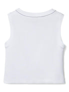 Canotta crop per bambina Brunello Cucinelli Kids bianco con scollo rotondo B0R41T852 C159 BRUNELLO CUCINELLI KIDS 
