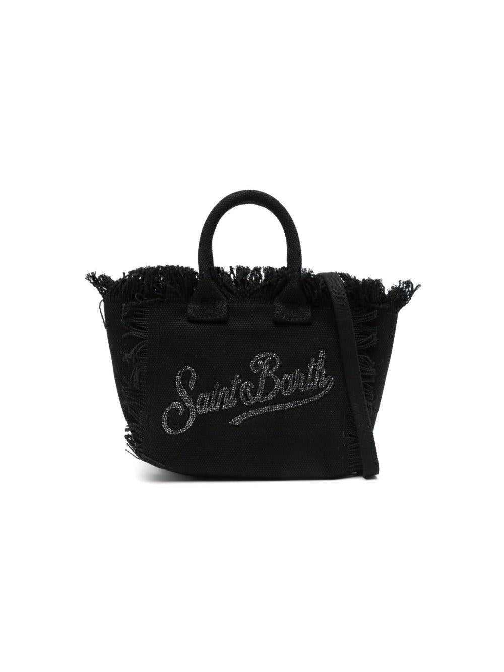 Borsa Vanity Mini MC2 Saint Barth nera con logo impreziosito da strass VAMI001 02563L MC2 ST. BARTH KIDS 
